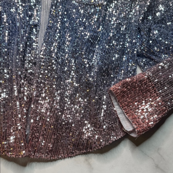 Anthropologie Ombré Sequin Button Down Shirt - Picture 9 of 11